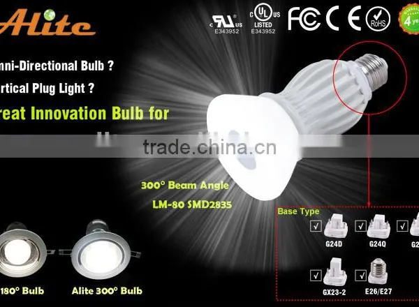 UL CUL 9w Led pl Lamp 100-277V G24 E26 Base Type photo-2