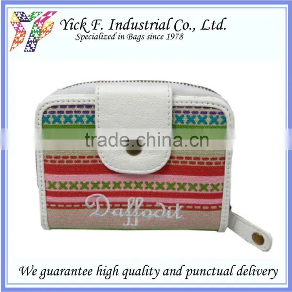 Fancy Attractive Colorful Stripes Canvas Wallet