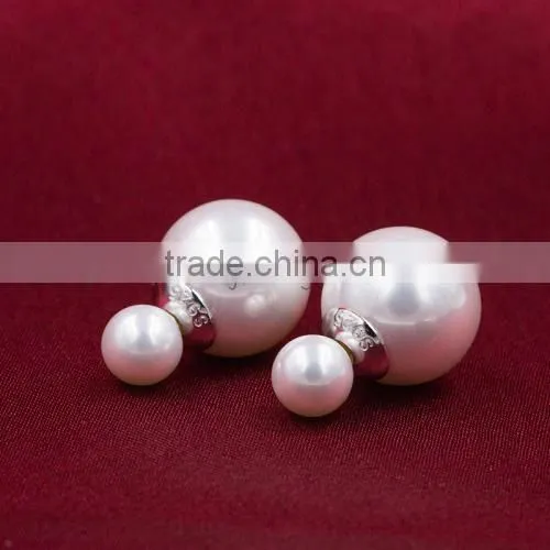 Hot Selling 925 Sterling Silver Artificial Pearl Earrings for Wedding