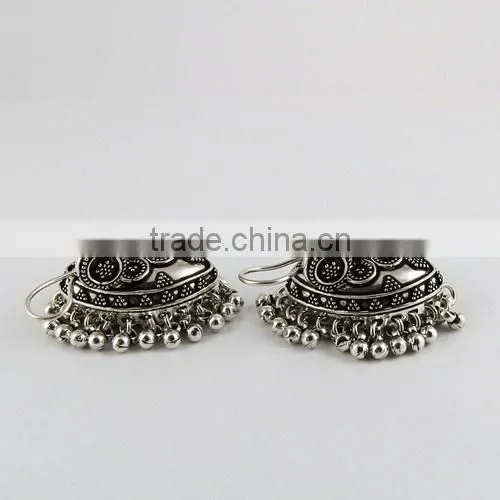 Excellent Oxidized 925 Sterling Silver Earring, Sterling Silver Jewellery, Indian Silver Jewellery photo-4
