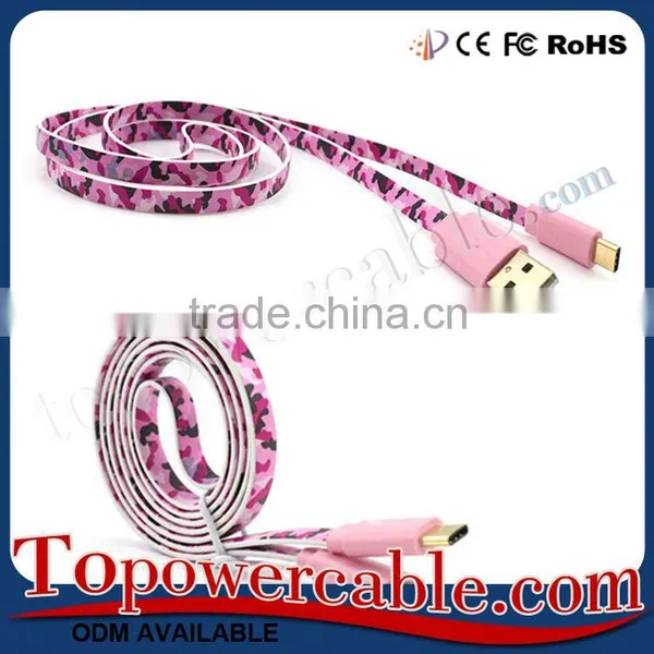 2016 New Coming Noodle Flat USB Type-A to Type C 3.1 Cable For Macbook 12' For Nexus 5X 6P photo-2