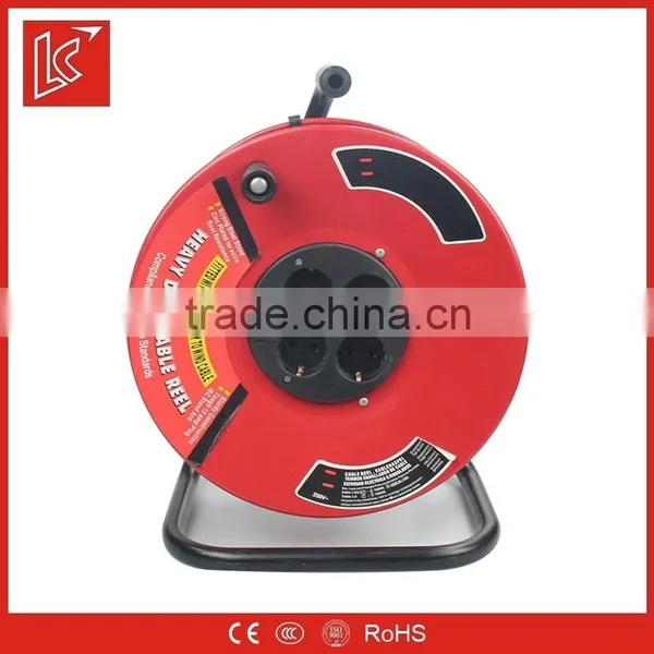 Germany Type Steel 4 Sockets Extension Spring Cable Reel 25m 40m 50m photo-2
