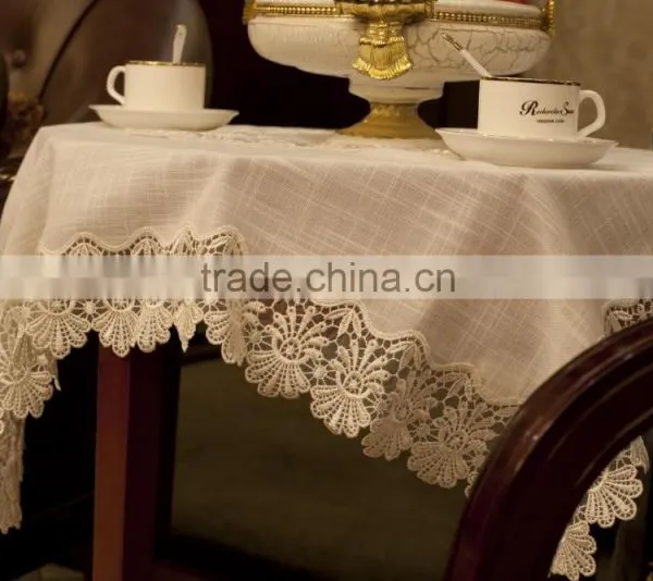 100% Polyester TC CVC WATER RESISTANT Table Cloth for Round Table photo-3