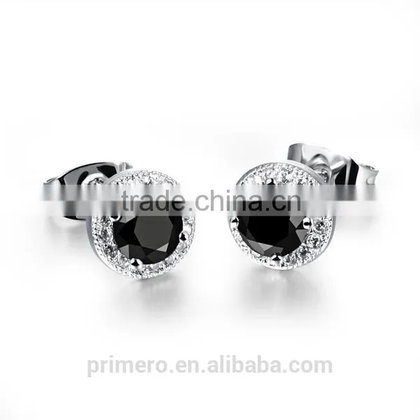 Round Design Real Gold Plated Fashion Jewelry Zircon Crystal Wedding Earrings photo-5