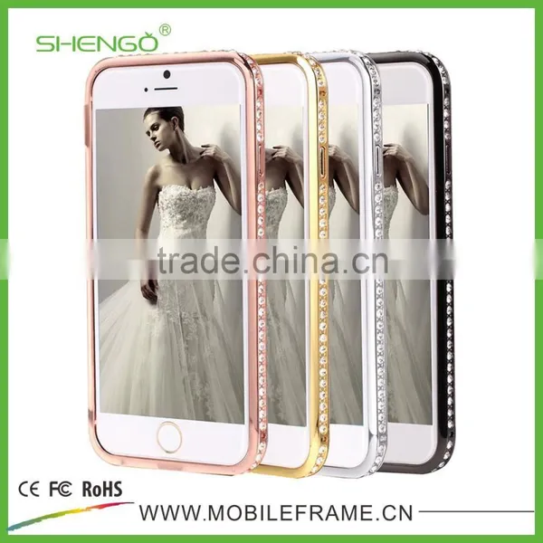 Diamond Mobile Phone Case For IPhone,Bulk Diamond Metal Bumper Phone Case photo-3