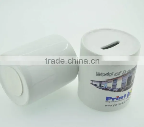 Hot Selling Good Quality Wholesale Price Blank White Sublimation Coated Printing Ceramic Piggy Bank photo-2