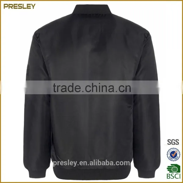 Presley Oem Custom Blank High Quality Satin Bomber Jacket for Man Wholesale photo-3