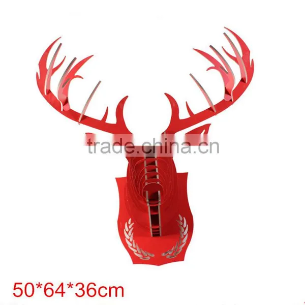 Wall Hanging DIY Animal Head Wood Craft Home Wall Decoration photo-6