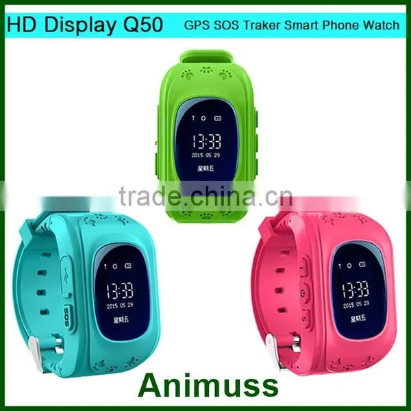HD GSM Mobile Phone Wristband Q50 Kids Old People GPS Security Tracker Smart Watch With SIM Card Slot SOS Quality Choice Most Popul