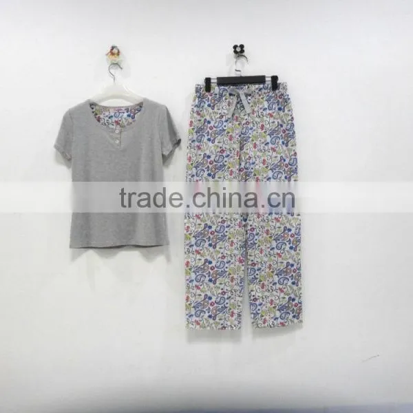 Leisure Coat Draw String Pants Grid Pajamas Women photo-4