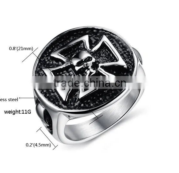 Bulk Sale Fashion Design Stainless Steel Iron Cross Ring photo-3