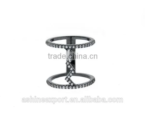 2015 China Wholesale Fashion Cage Rings Crystal Ring Silver &rose Gold& Ring- 4 Colors photo-5