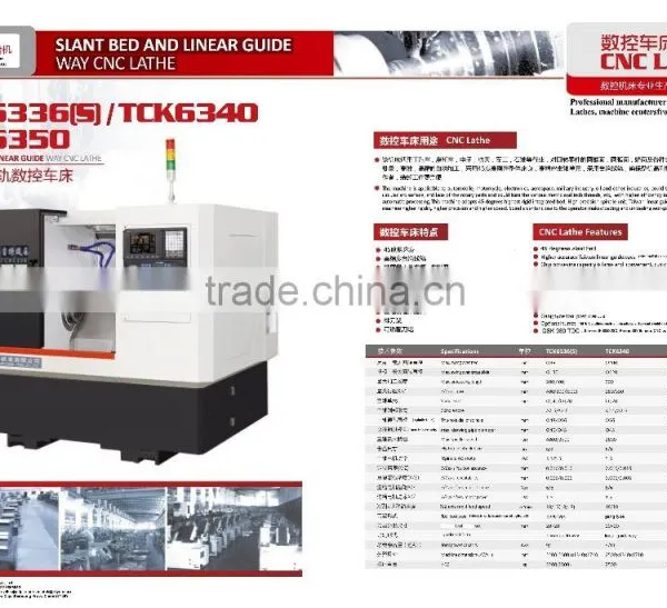 Taiwan Hiwin Linear 45 Degree Slant Bed CNC Lathes TCK6336 photo-6