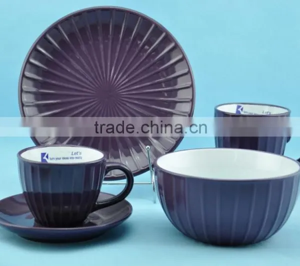 2015 Newly Designed Stoneware Stripe Pattern Dinnerset photo-2