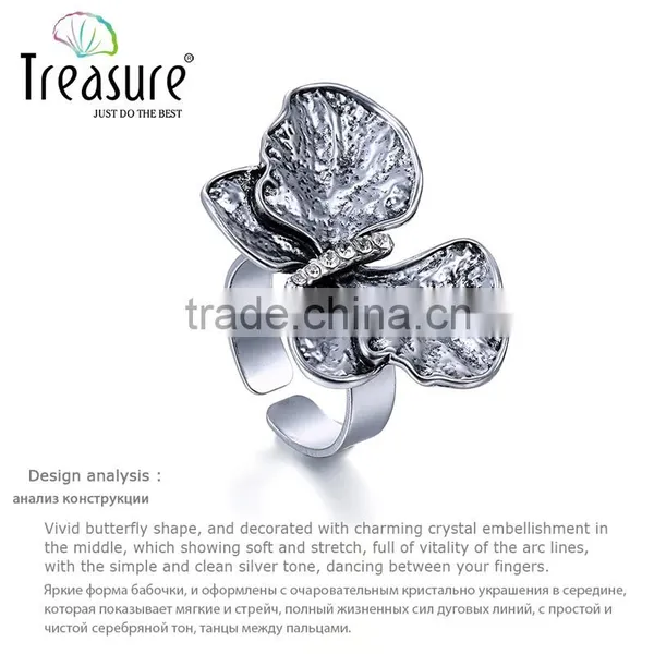 Fashion Jewelry Butterfly and White Diamond New Design Ladies Finger Ring photo-6