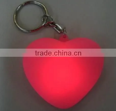 Led Keychain,heart Keychain,flashing Heart Keychain,promotion Gift
