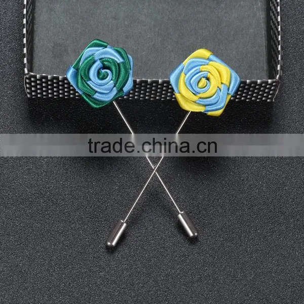 Men Rose Flower Lapel Stick Handmade Boutonniere Pin for Suit photo-3