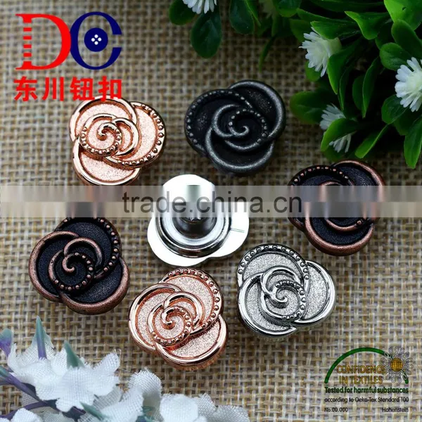 Fancy Jeans Alloy Shank Button With Rubber Core,Black Shank Buttons photo-2