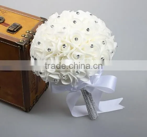 Wedding Bouquet Bridal Bridesmaid Aartificial Flower Roses Posy Handmade Decor photo-4