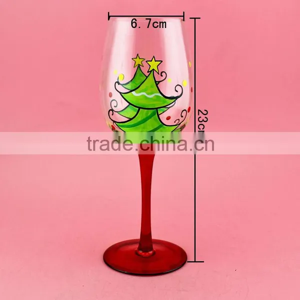High Quality Champang Wine Glass With Painting Hot Sale