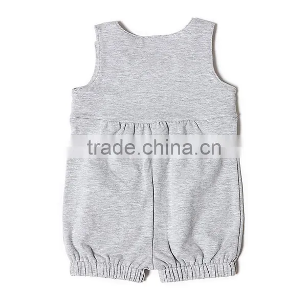 Baby Boy Cute Summer Romper Sleeveless Grey Rompers Baby Boy Romper and Sleep Suits photo-2