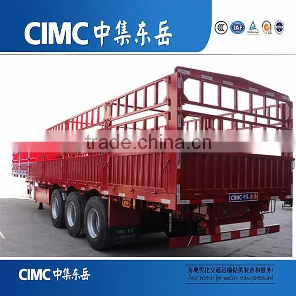 China CIMC Manufacturer Stake Fence Body 3 Axle Cargo Truck Trailer photo-5