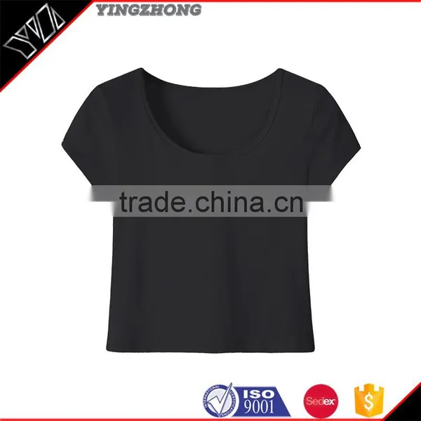 China Factory Whlesales Women Clothing Blank Short Sleeve Solid Colord Sexy T-shirt / t Shirs /tshirs With Soft Fabric photo-4