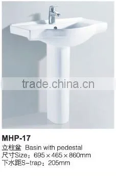 Sanitary Ceramic Bathroom Pedestal Round Circular Pedestal Basin