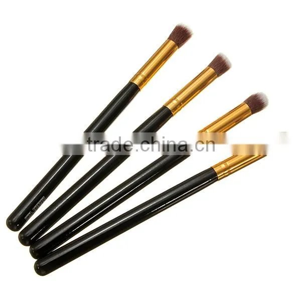 4pcs/set Professional Eye Brushes Set Eyeshadow Foundation Mascara Blending Pencil Brush Makeup Tool Cosmetic Black photo-4