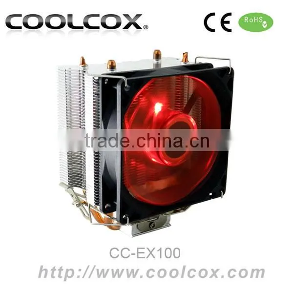 COOLCOX CPU COOLER CC-EX100 for Intel LGA 1156/1155/1151/1150/775 & AMD FM2/FM1/AM3+,aluminium+copper Heatpipe