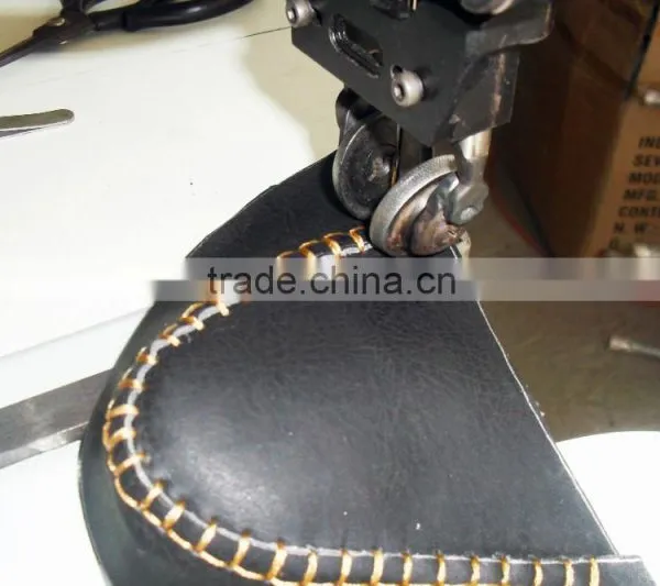 Double Needle Leather Moccasin Machine With 12 Patterns