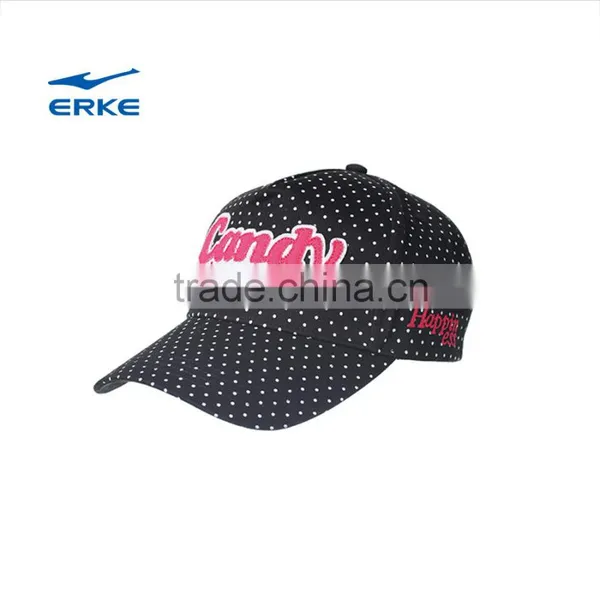 ERKE Girls Lovely Low Profile 6 Panel Baseballl Cap With Dot and Letters Embroidered Cotton Snapback Hats photo-3