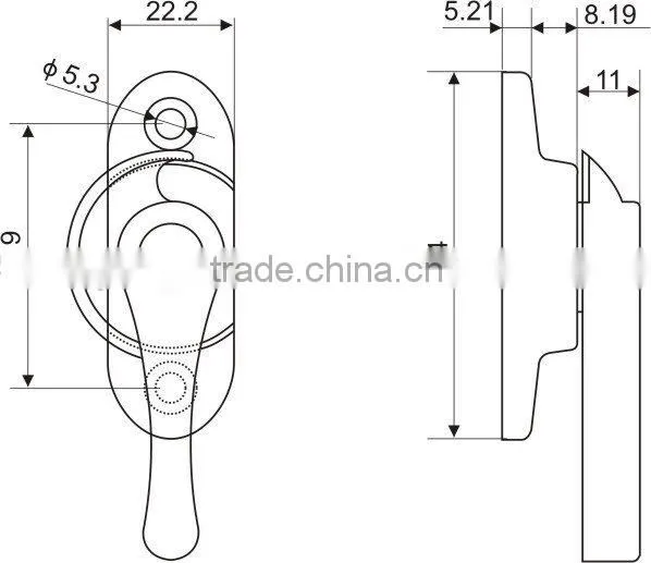 90930902 Zinc Alloy Sliding Window Handle Sliding Window Lock Crescent Lock Sliding Door Lock PWS photo-2