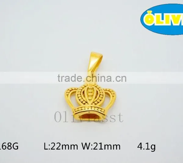 Olivia 2016 New Fashion Modern 316 Stainless Steel Cast Metal King Queen Imperial Crown Pendant photo-2
