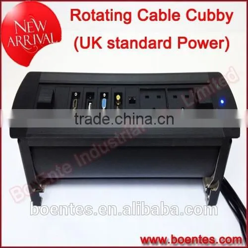 Conference Tabletop Mount Electric Rotating Flip Up Power Socket/Desktop Hidden Outlets for Office Electric Equipment photo-2