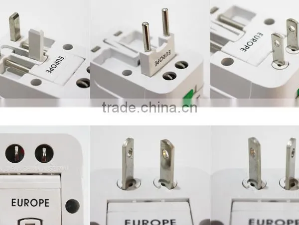 Wall Mount Interchangeable Plug Universal World Travel Adaptor photo-2