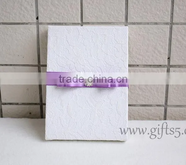 Customized White Silk Wedding Invitation Boxes Wholesale photo-2