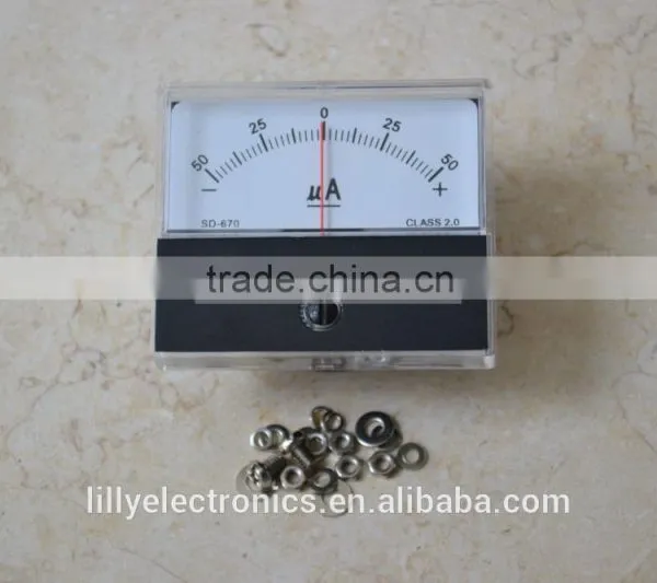 Panel Meter SD-670-1-50(DC+-50uA) 60x70mm DC +-50uA Class 2.0 Center=0
