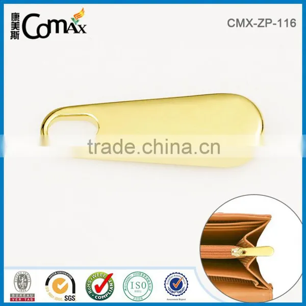 Custom Zinc Metal Flat Zip Puller and Slider With Plating Gold For Bag photo-3