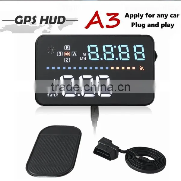 3.5'' GPS Universal Car HUD Head Up Display Car Alarm System Speed Warning With Campass photo-3