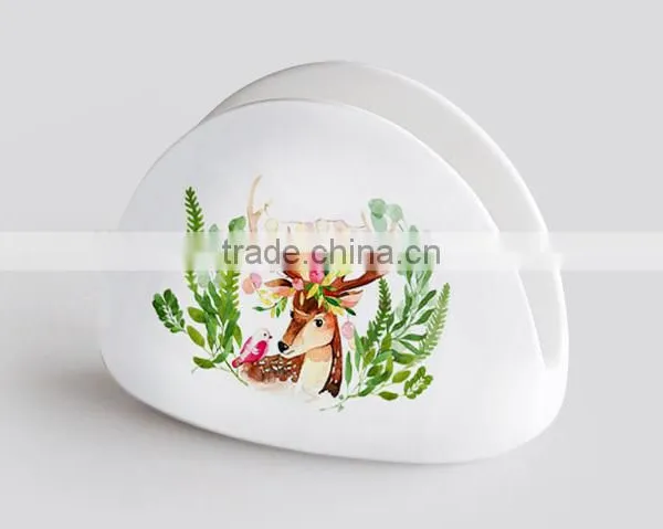 2017 Promotional Porcelain Cheap Napkin Holder With Decal Printing photo-2