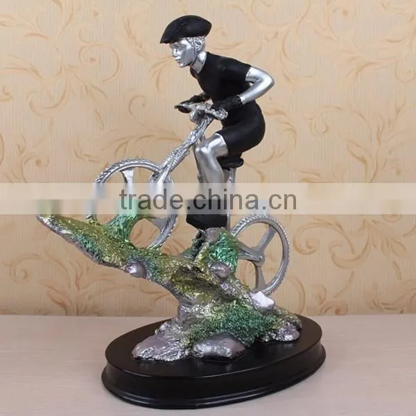Wholesale Resin Model Racing Bicycle Player Scultpture Sports Medal photo-2
