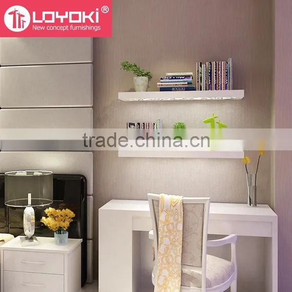 Hot Sale Carving Flower Floating Shelf Home Wall Display MDF Wood Set of 3 Wall Mount Shelf photo-5