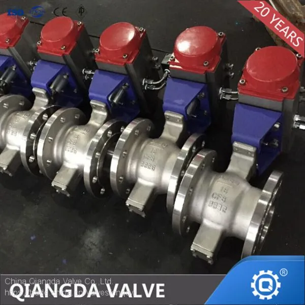 API 6D A216 WCB 150LB V Port Floating Motorized Ball Valve photo-3