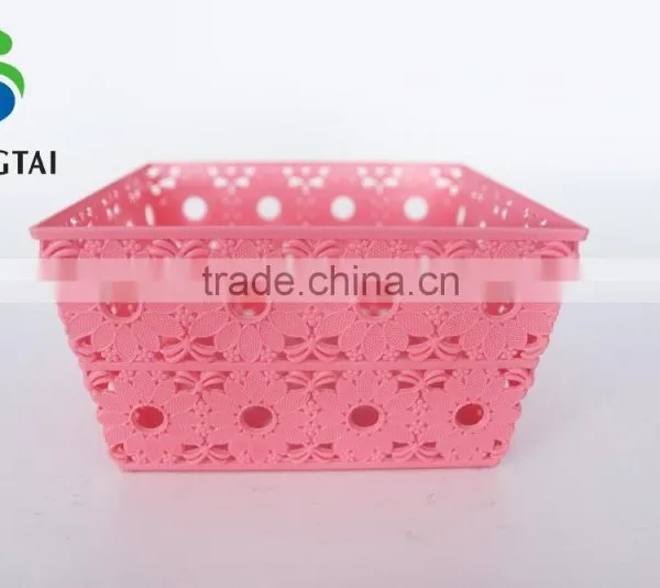 2016 New Style Plastic pp Square Fruit Basket With Sunflower photo-2