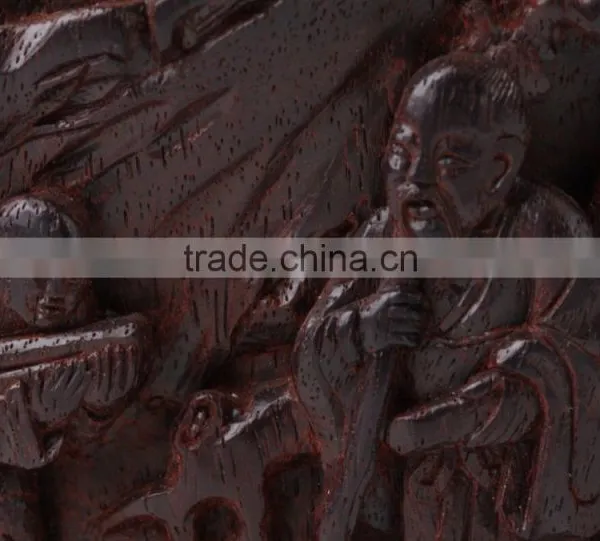 Chinese Unique Wooden Carving Pencil Vase Brush Pot Handicraft photo-4