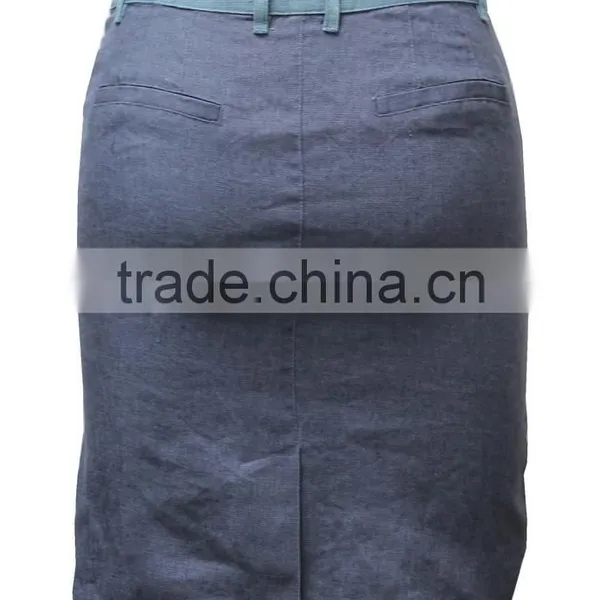Factory OEM Women High Fashion Plus Size Contrast Color Tight Fitting Knee Length Mature Elagant Wrap Skirt photo-2