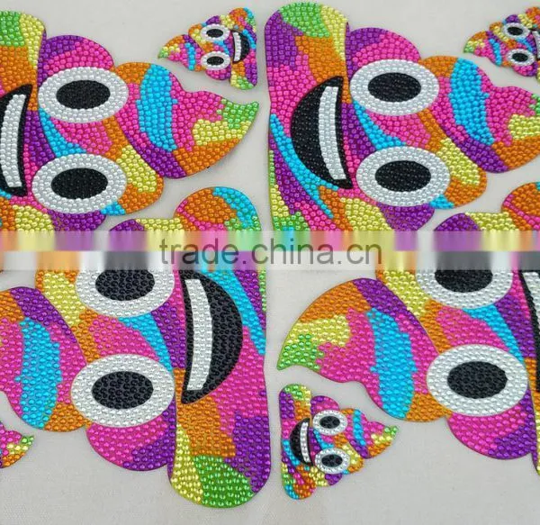 Lovely Cartoon Design Hologram Rhinestone Diamond Gem Crystal Sticker In Foot Grade photo-2