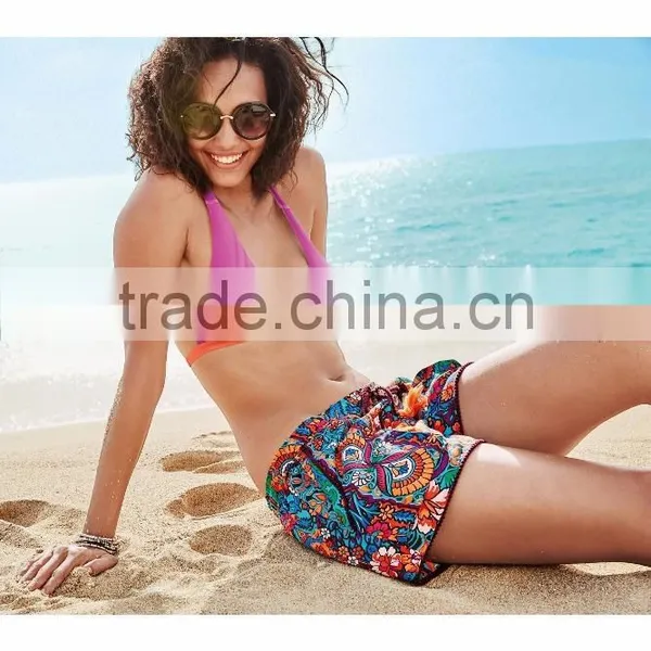 MGOO New Arrival Quick Dry Convertible Pants Custom Printed Tied With The Rope Shorts Women photo-2