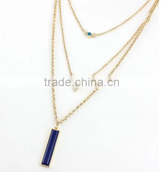 Zm35321a Wholesale Chain Statement Jewelery Gold Plated Turquoise Necklace 2017 photo-4